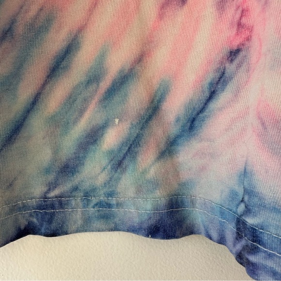 Vintage Pastel Tie Dye Crop Top Boxy Tee Size Large - Picture 5 of 9